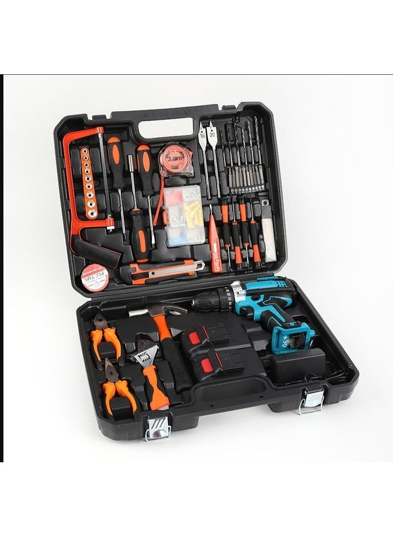 RION 48V Cordless Power Tool Kit – 128-Piece Professional Home & Garden Repair Set with Drill, Hand Tools & DIY Accessories - Image 3